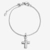 Loved By You Cross Bracelet In Silver Plating