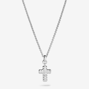 Loved By You Cross Necklace In Silver Plating