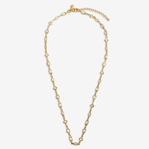 Loved By You Multi Cubic Zirconia Chain Necklace In Gold Plating