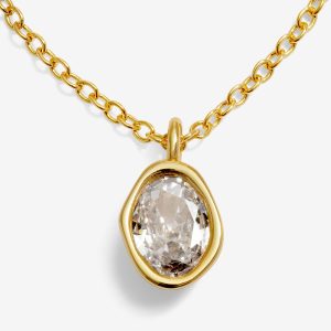 Loved By You Organic Cubic Zirconia Bracelet In Gold Plating