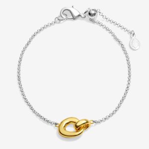 Loved By You Organic Link Bracelet In Silver and Gold Plating