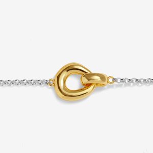Loved By You Organic Link Bracelet In Silver and Gold Plating
