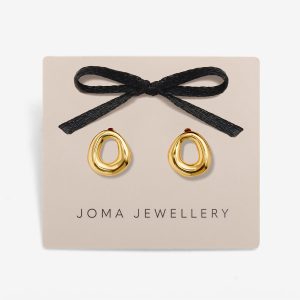 Loved By You Organic Stud Earrings In Gold Plating