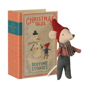 Maileg Christmas mouse, Baby in book