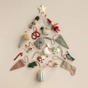 Maileg Fabric ornament, Mushroom - Winter heart