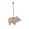 Maileg Fabric ornament, Pig - Checker - Rose