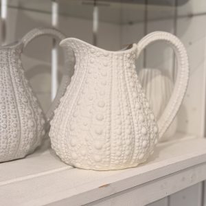Matt white textured urchin vase