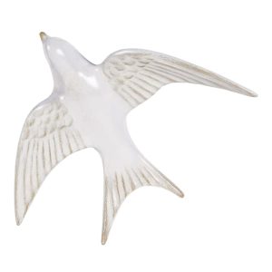 Set of 2 White Flying Birds Wall Art