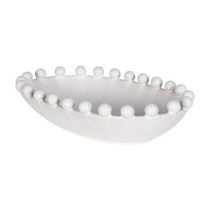 Small Cream Oval Bobble Bowl