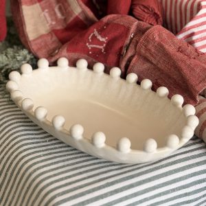 Alternative view of Small Cream Oval Bobble Bowl
