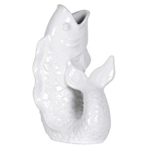 White Ceramic Fish Vase