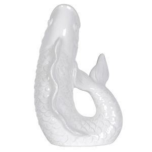 White Ceramic Fish Vase