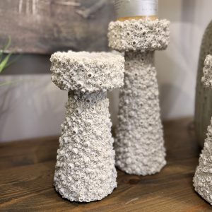 barnacle textured candle holder