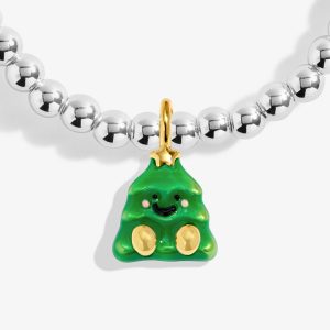 Joma Jewellery Kids' A Little Jomees it's Christmaasss! Silver & Gold Plated Bracelet