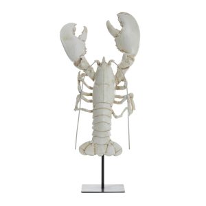 White Faux Lobster on Stand