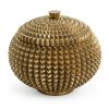 Antique Gold Durian Jar with Lid