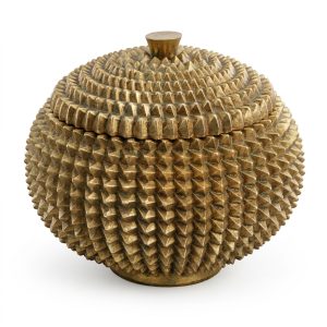 Antique Gold Durian Jar with Lid