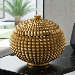 Alternative view of Antique Gold Durian Jar with Lid