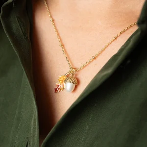Alternative view of Acorn & Oak Pendant Necklace