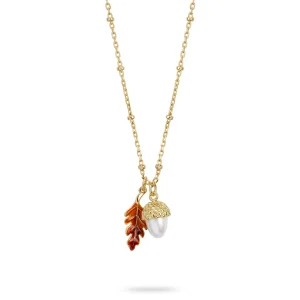 Bill Skinner Acorn & Oak Pendant Necklace