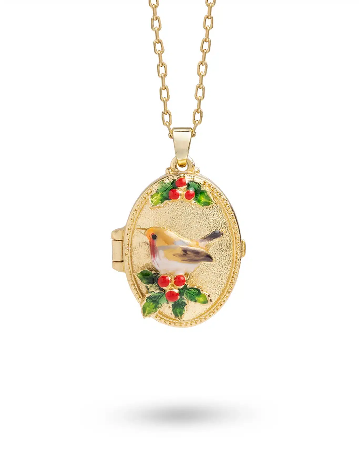 Bill Skinner Robin & Holly Cameo Locket Necklace
