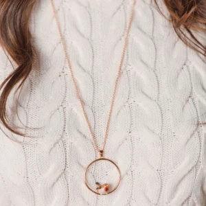 Alternative view of Robin Long Hoop Pendant Necklace