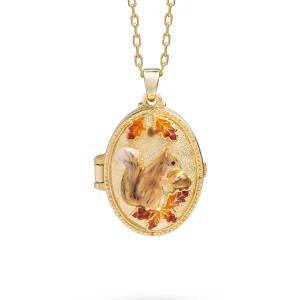 Bill Skinner Squirrel & Acorn Cameo Locket