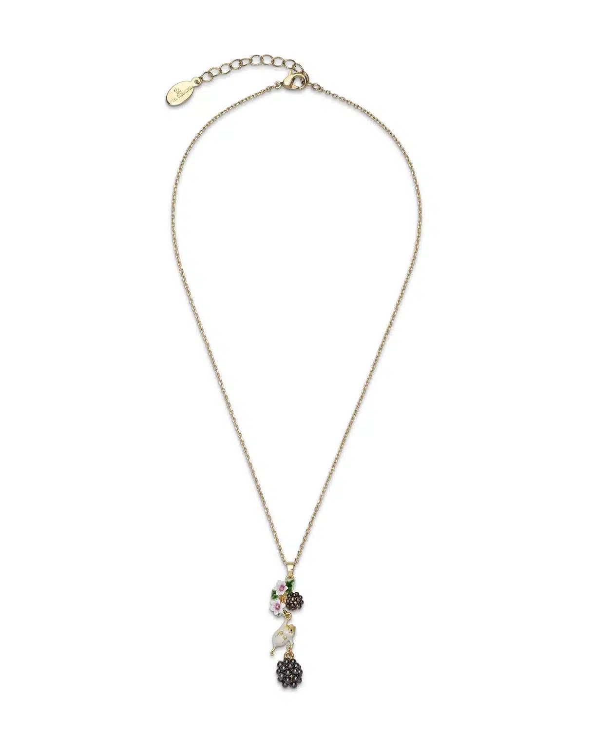 Blackberry & Mouse Drop Pendant Necklace