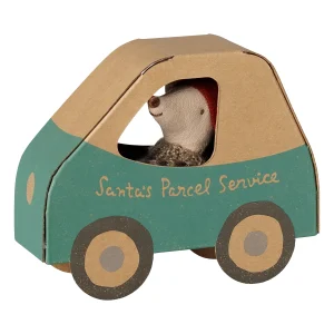 Maileg Christmas mouse, Little brother in car box