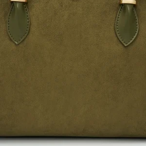 Fable England Amelia Shoulder Bag in Khaki Suedette