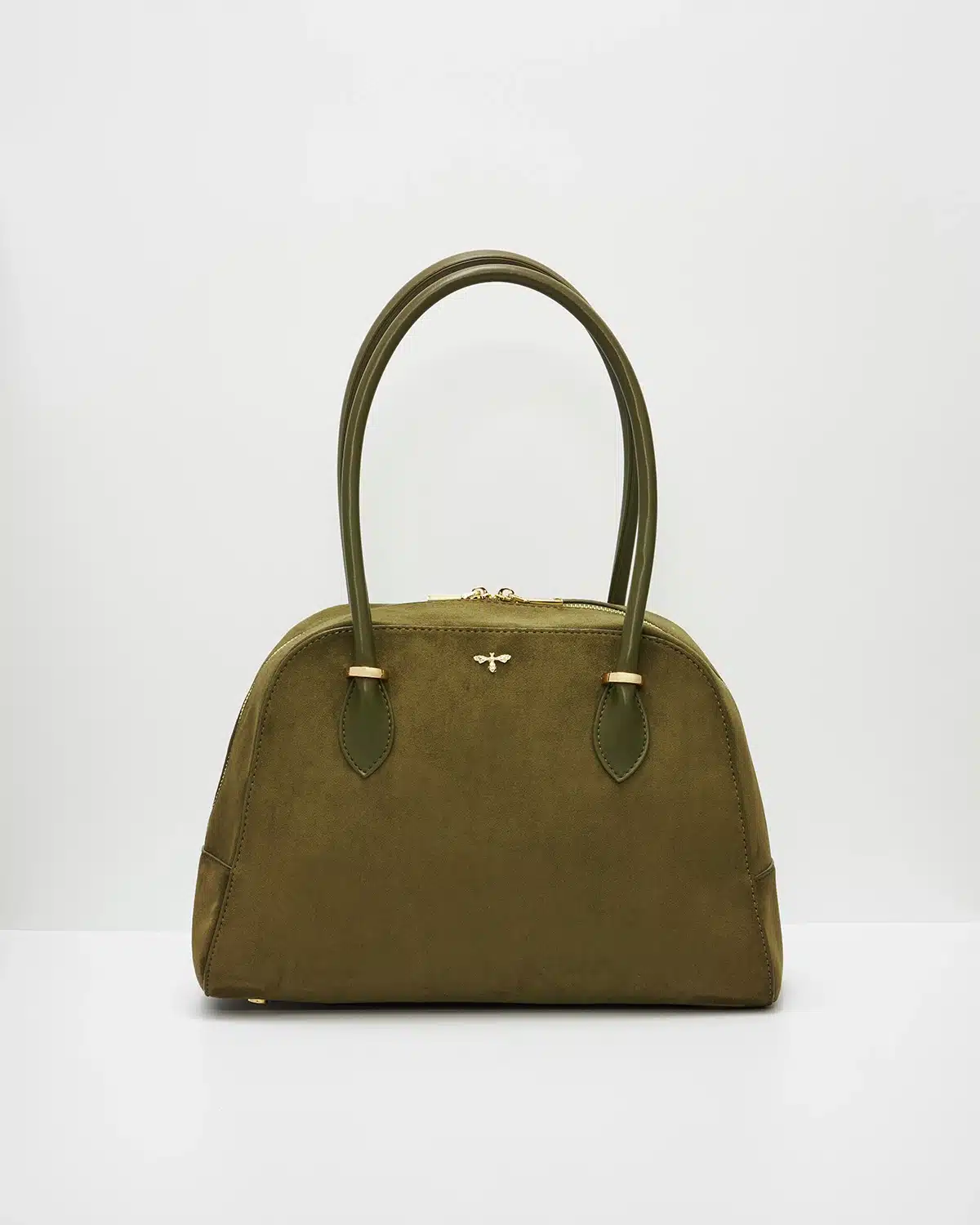 Fable England Amelia Shoulder Bag in Khaki Suedette