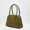 Fable England Amelia Shoulder Bag in Khaki Suedette