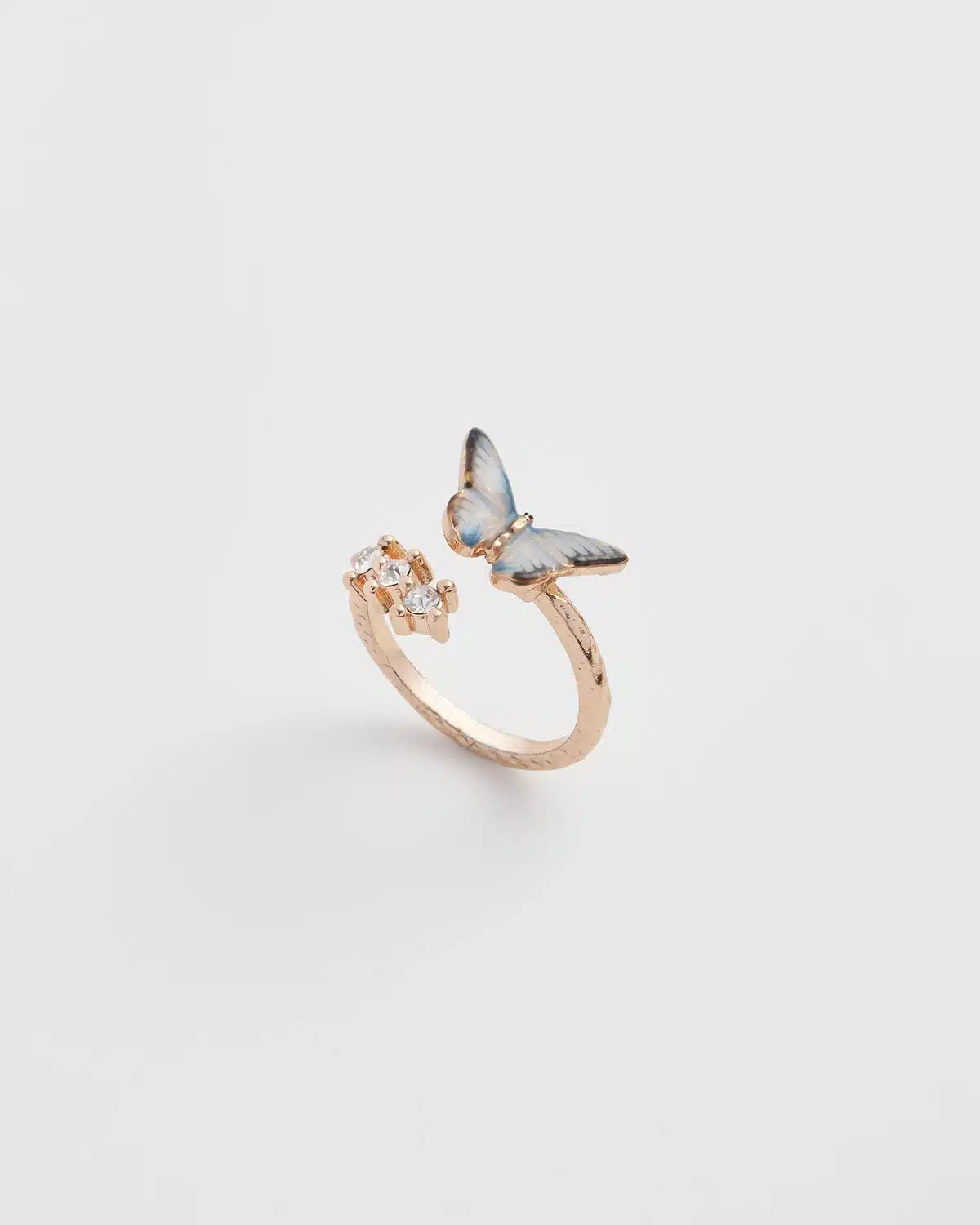 Fable England Enamel Blue Butterfly Ring