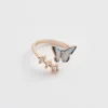 Fable England Enamel Blue Butterfly Ring