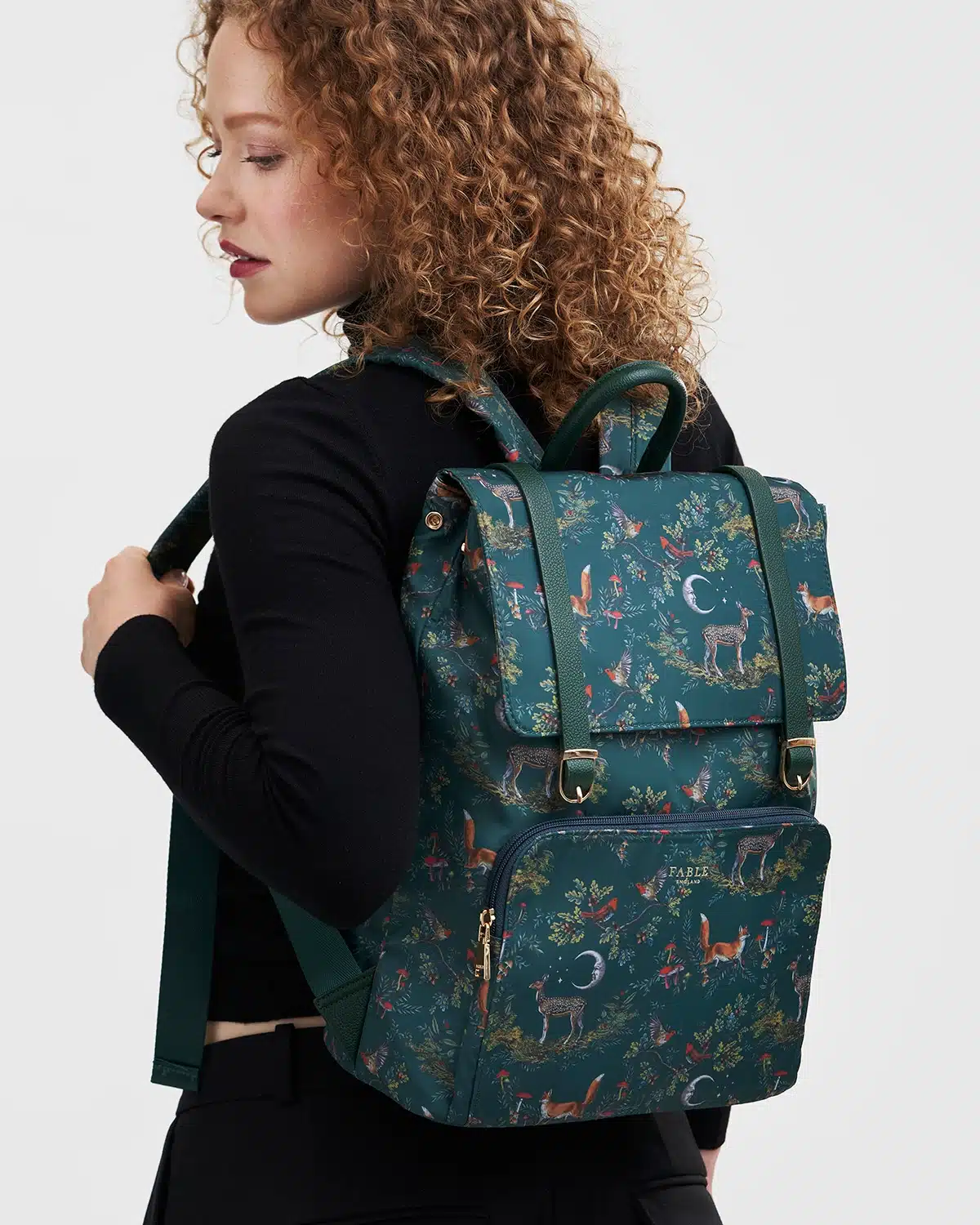Fable England Into the Woods Green Buckle Medium Backpack - Image 2