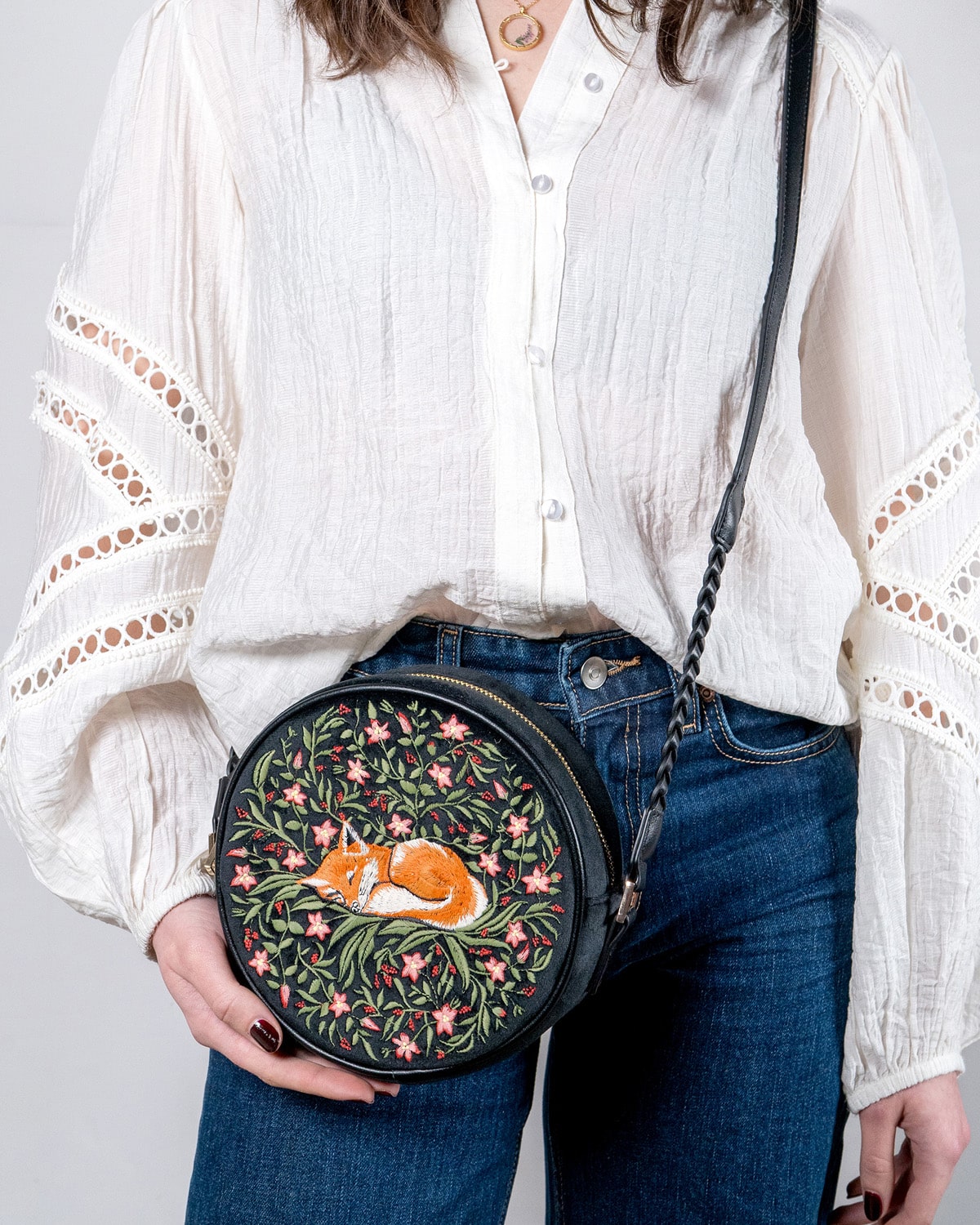 Fable England Sleepy Fox Circle Bag
