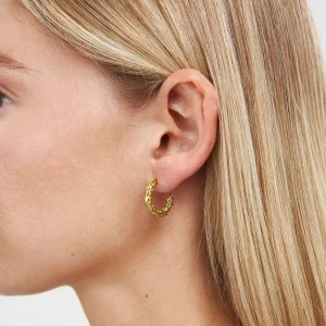Alternative view of Fable England Wheat Hoop Earrings Gold