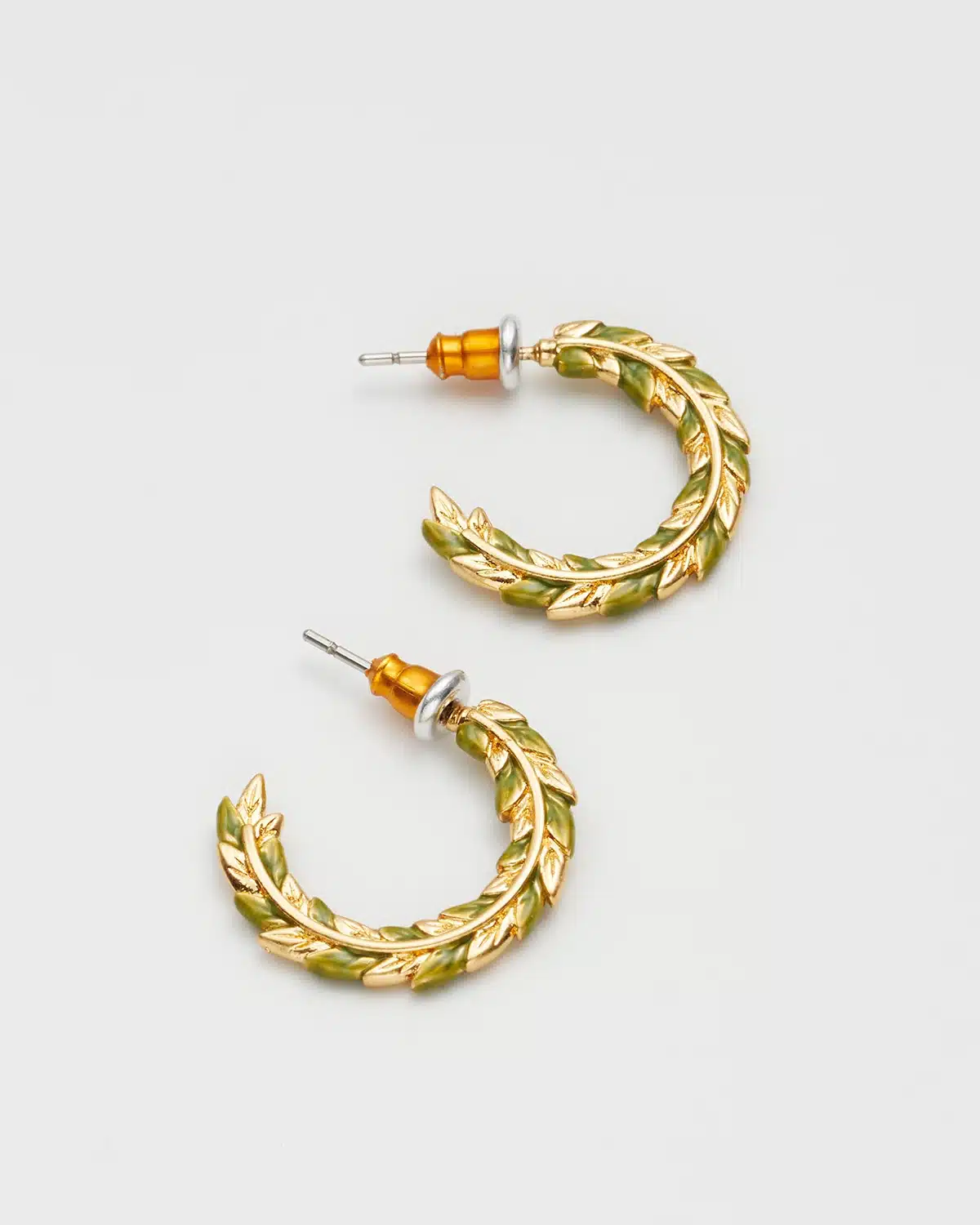 Fable England Wheat Hoop Earrings Gold - Image 3