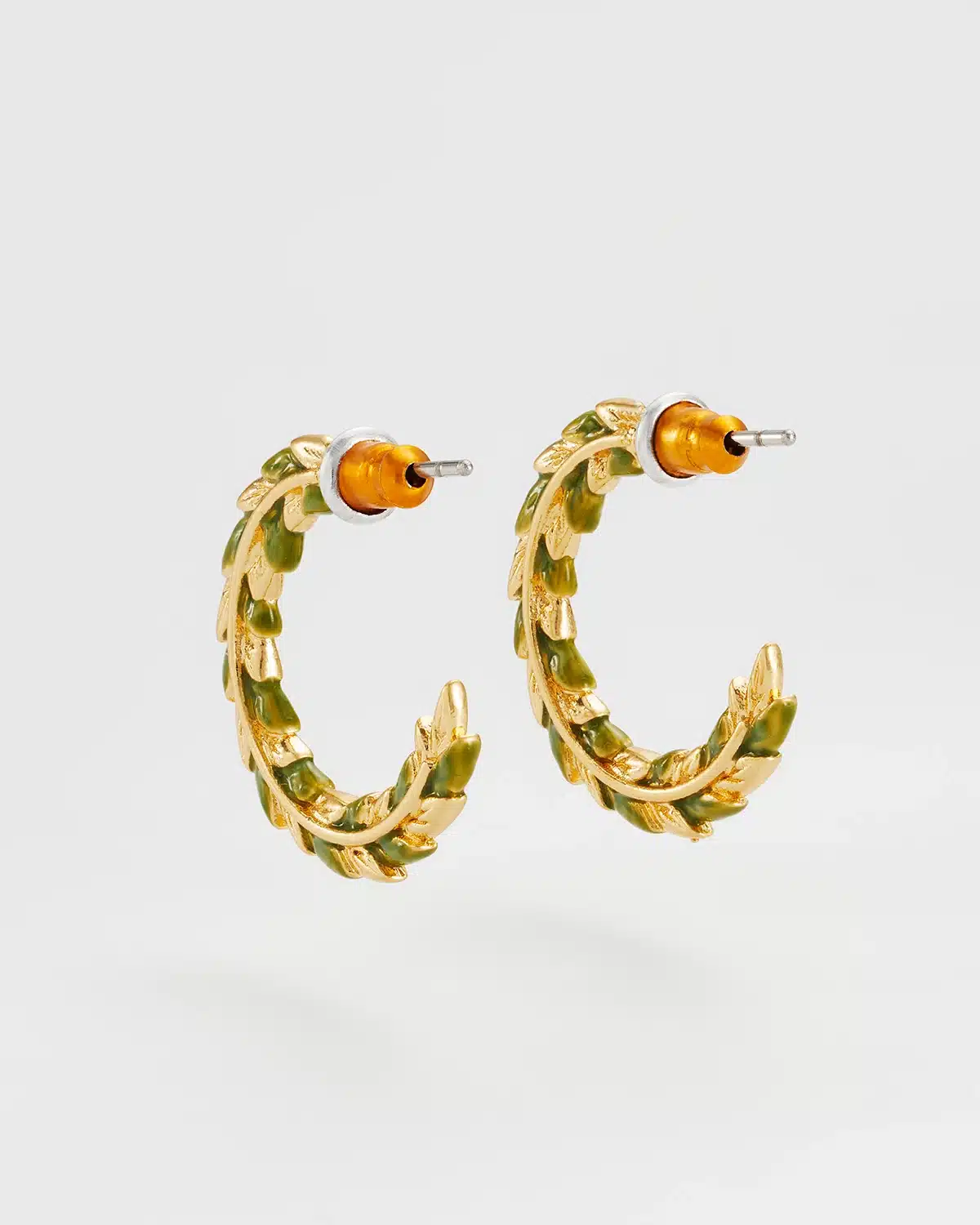 Fable England Wheat Hoop Earrings Gold