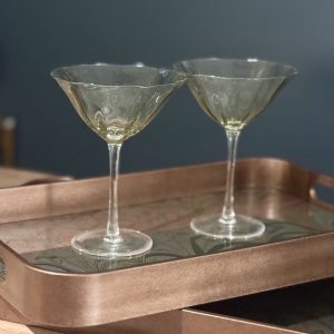Green Fleur cocktail glass