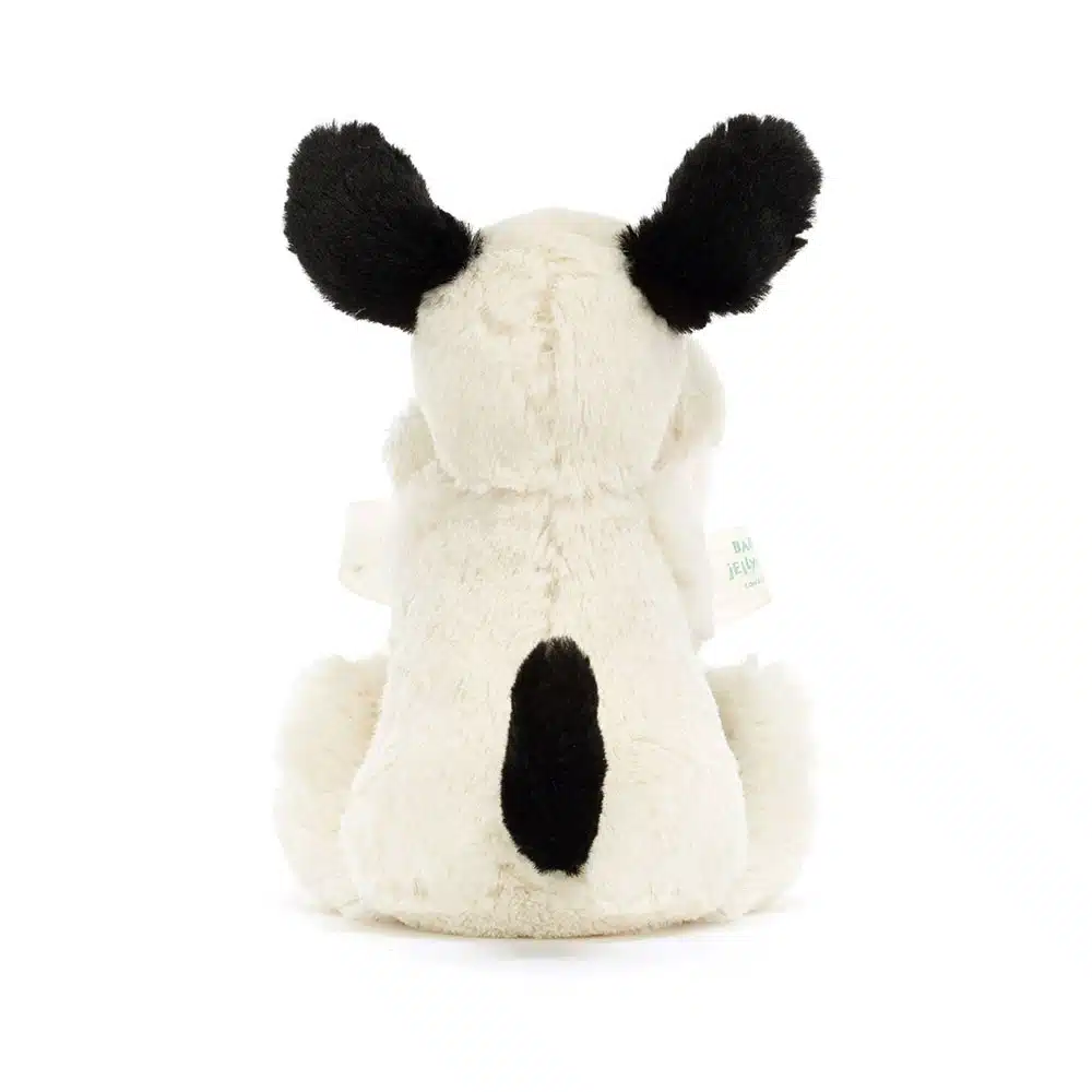 Jellycat Bashful Rufferty Black & Cream Puppy Soother back