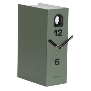 Karlsson Table Clock Book Owl Jungle Green