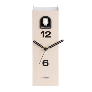 Karlsson Table Clock Book Owl Warm Grey