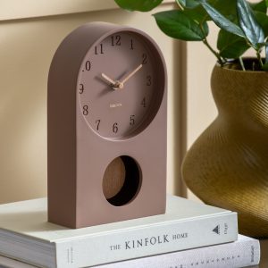 Alternative view of Karlsson Table Clock Paris Arch with Pendulum Brown
