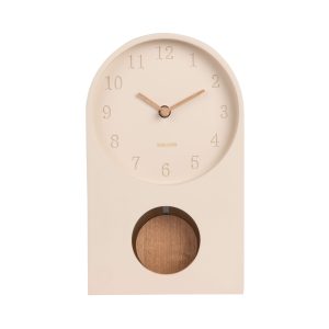 Karlsson Table Clock Paris Arch with Pendulum Off White