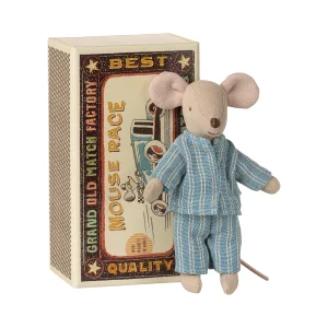 Maileg Big brother mouse in matchbox - Blue PJs