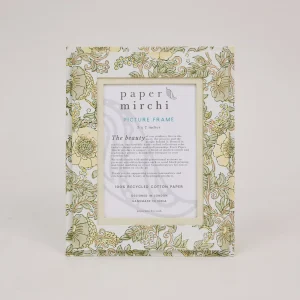 Paper Mirchi Block Printed Picture Frame ild rose buttercream