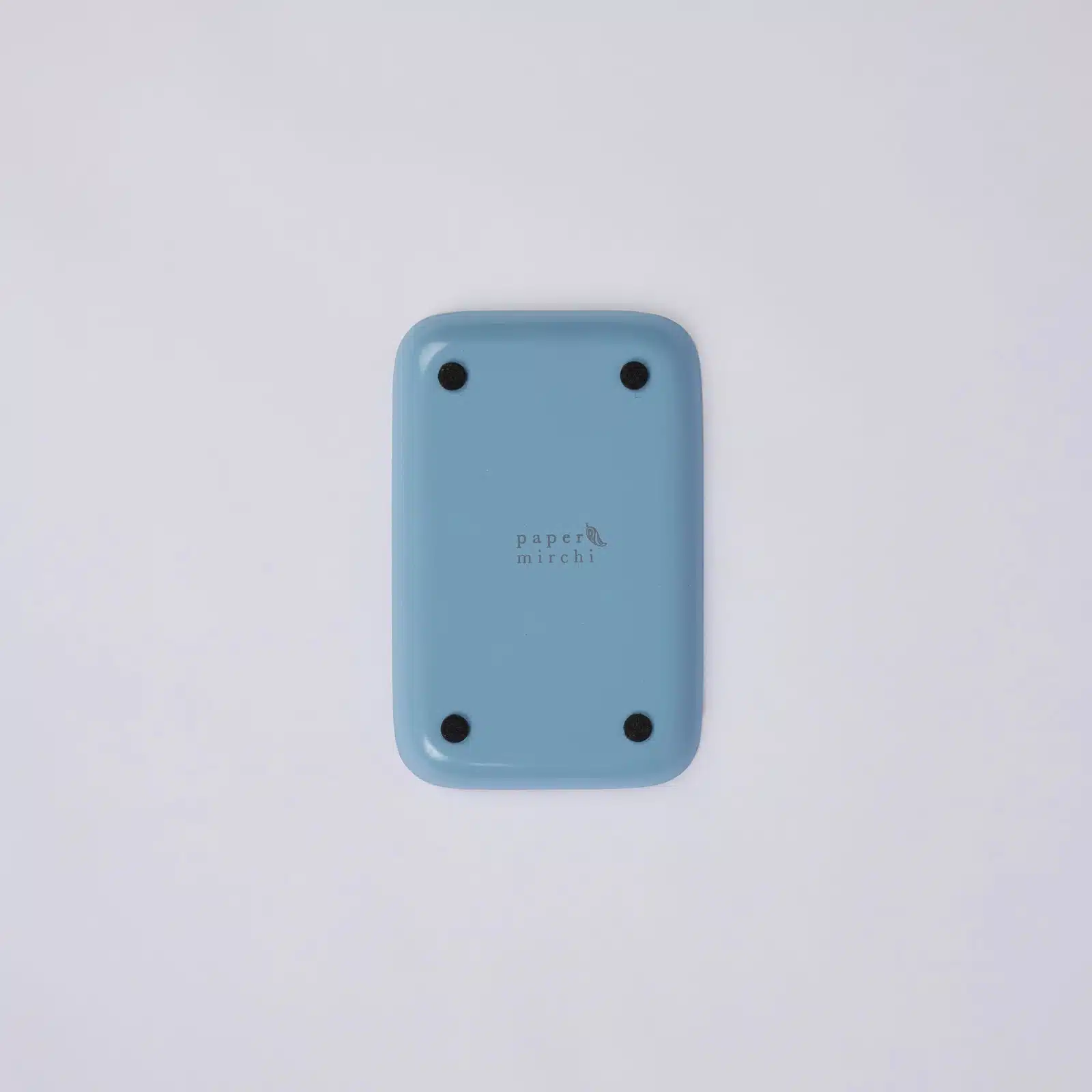 Paper Mirchi Decorative Enamelled Tray - Ditsy Floral Blue Stone - Image 3