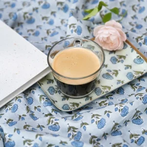Alternative view of Paper Mirchi Decorative Enamelled Tray - Ditsy Floral Blue Stone