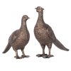 Set of 2 Bronze Effect Pheasants